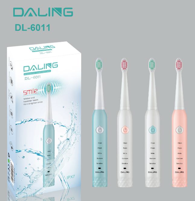 Daring DL-6011 multi-function electric toothbrush lithium-ion battery charge portable level 7 waterproof electric toothbrush cross border full figure