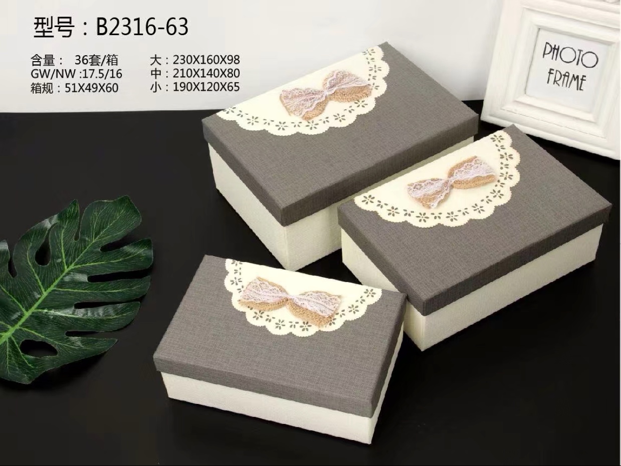 Grey fashion bow tie design gift box for men's birthday gift box thumbnail