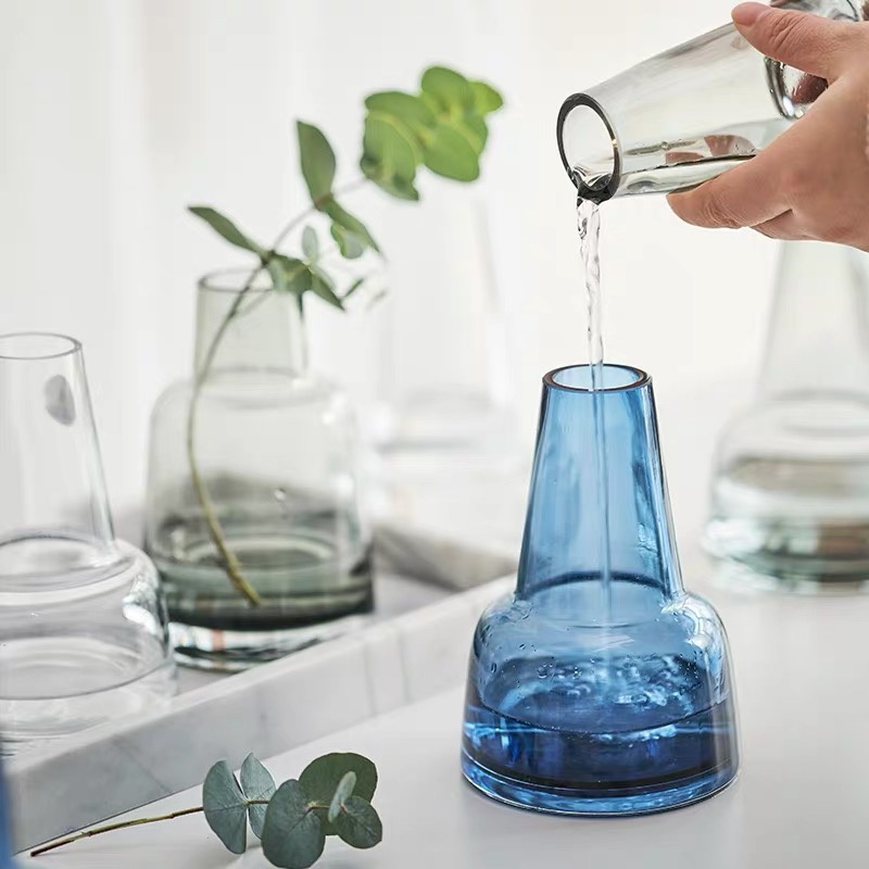 Modern, simple and fresh, small-mouthed transparent glass vases, single-stem flower counters, table flower arrangements, hydroponic flower vases, decorative ornaments, factory direct sales and wholesale Specification image