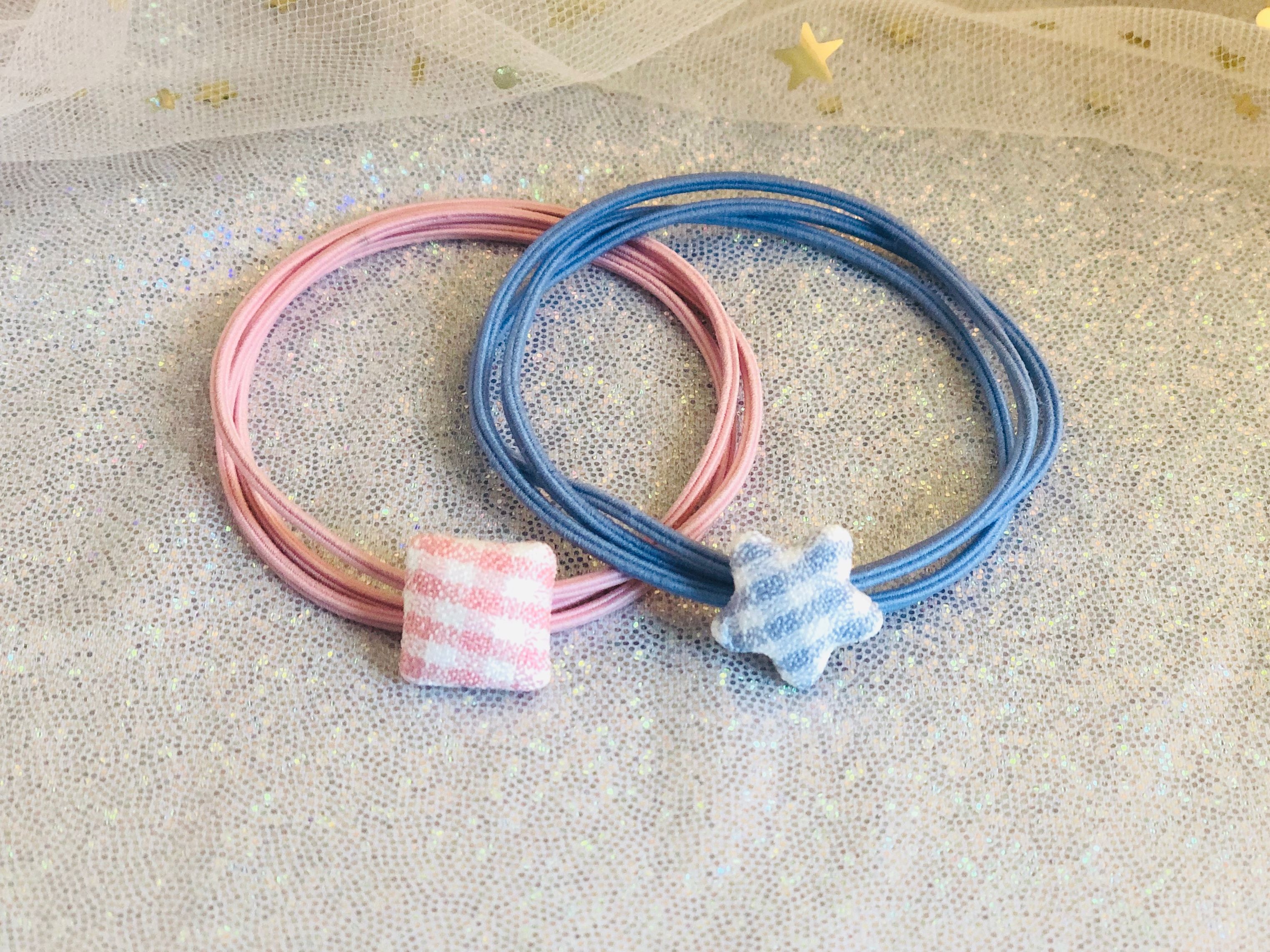 Three-layer nylon rubber band with grid squares, small stars
