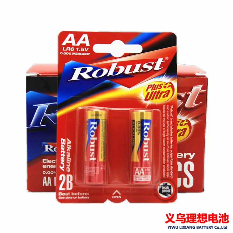 ROBUST碱性电池 5号五号干电池LR6 1.5v2只挂卡 玩具空调遥控器