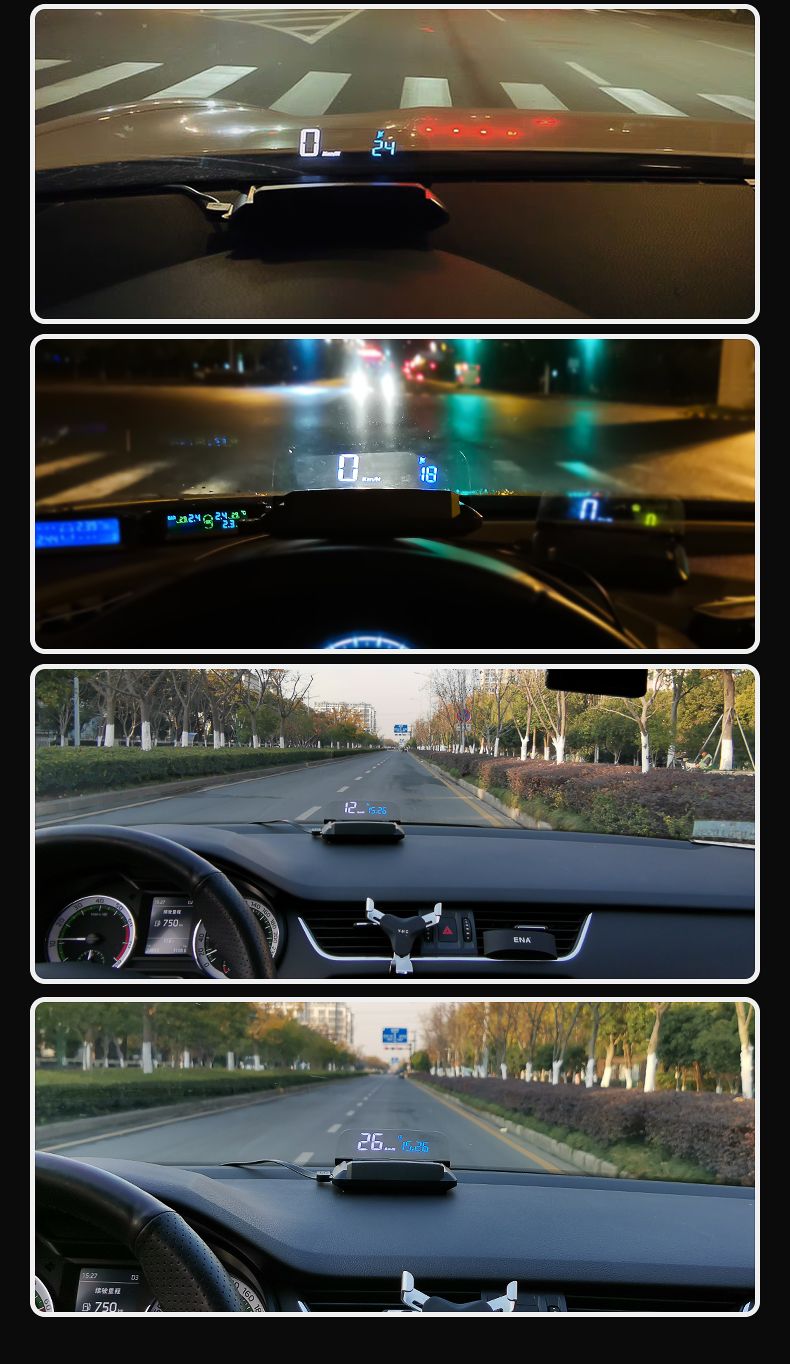 车载HUD抬头显示器汽车通用高清车速数字悬浮投影仪智能OBD车电脑详情图5
