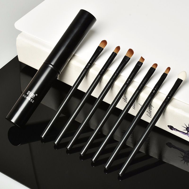 Ying Xiu Mei Aluminum Tube 7 Sets Of Makeup Brush Black Beauty Tools Factory Direct Sales Can Oem