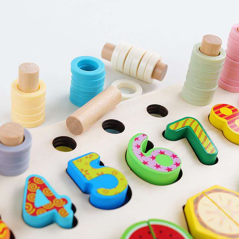 Fruit three-in-one logarithmic board number operation cognitive shape matching early education benefit intelligence toy Application Scenario