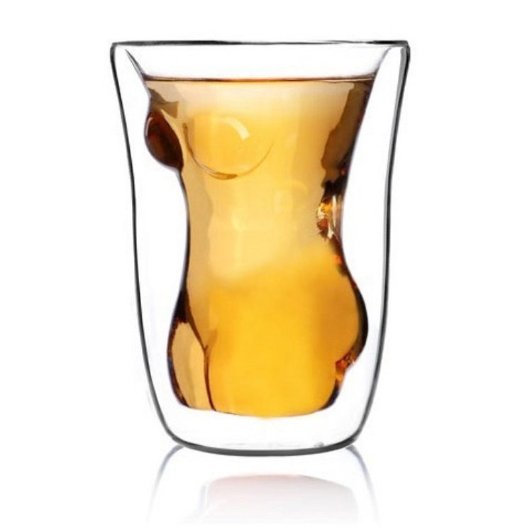 美女杯 美女双层隔热杯 裸女玻璃杯 裸女创意杯 美女杯 裸女杯细节图
