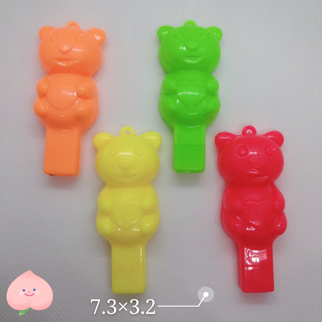 动物款小熊形状口哨塑料玩具发声玩具厂家直销批发幼儿园六一活动赠品货源