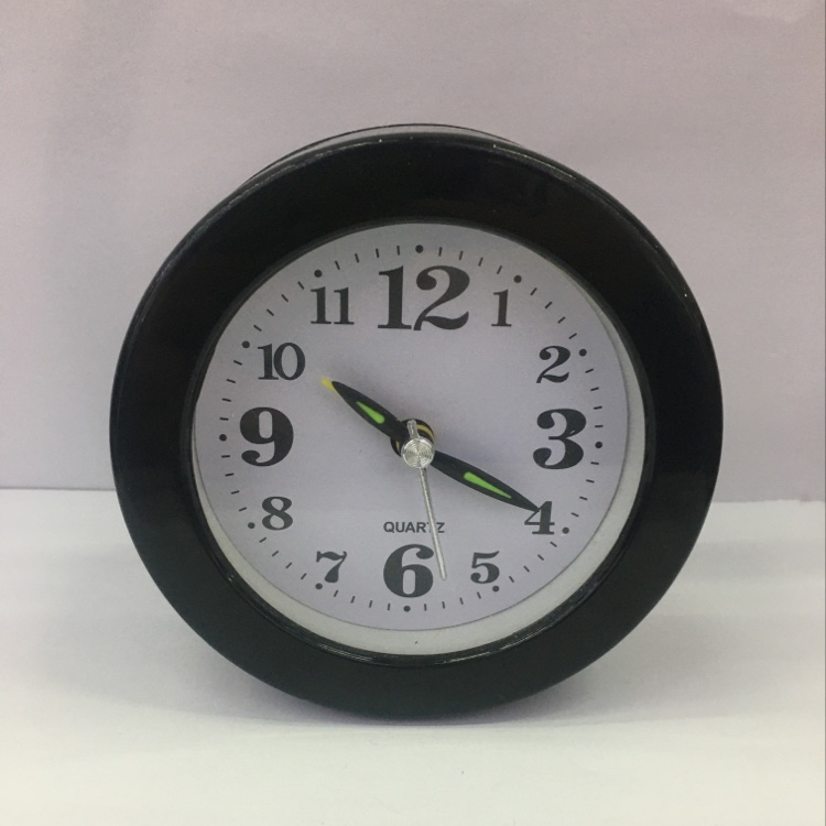 Student simple plastic desk clock mini bedside round small alarm clock thumbnail