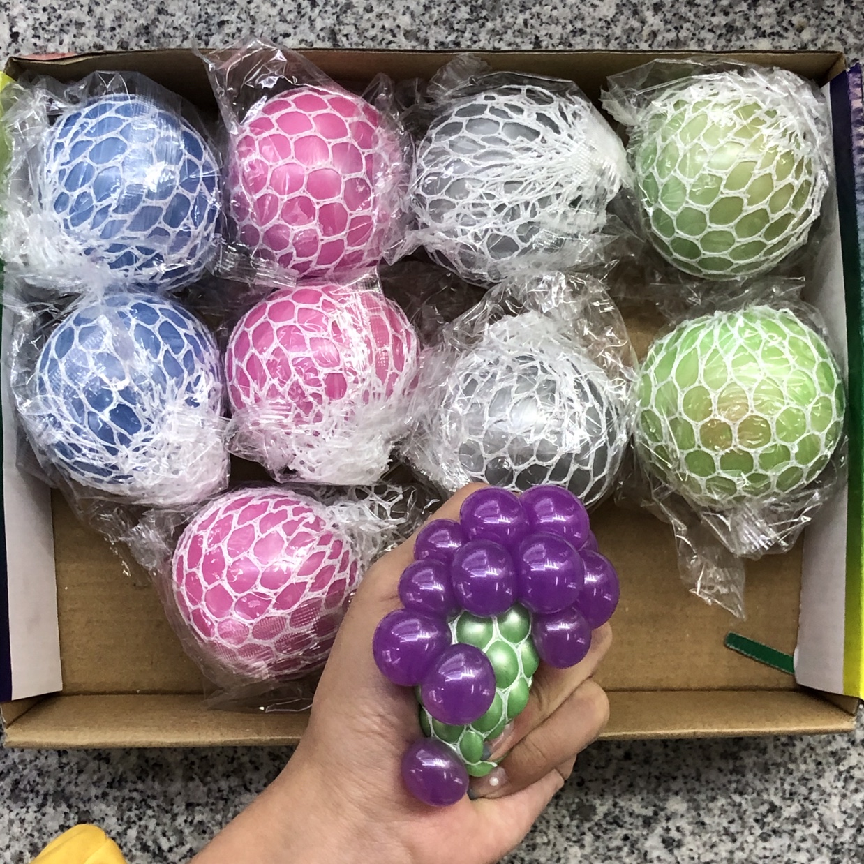 6.0 White net pearl grape ball decompression ball vent ball thumbnail
