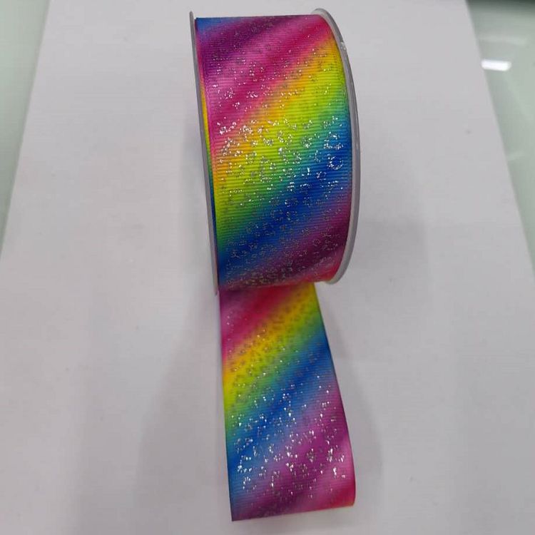 Webbing Ribbon Polyester Ribline Belt Heat Transfer Sprinkle Gold Silver Powder Manufacturers Direct Webbing Custom Spot Wholesale Item Picture