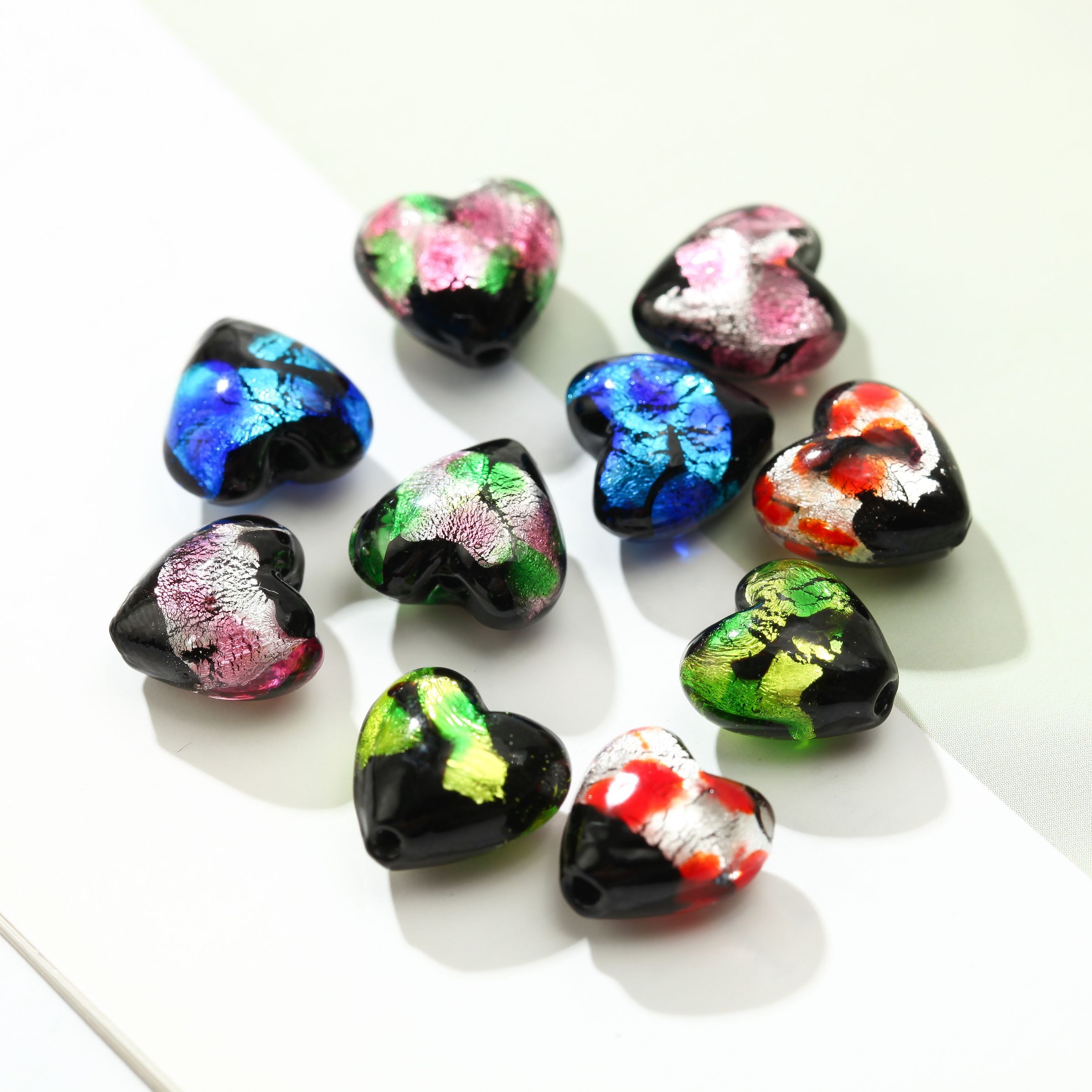 Lámina de color de corazón ojal 10/12MM corazón de melocotón estilo japonés puntos de color ojal perlas soltadas DIY accesorios details Picture