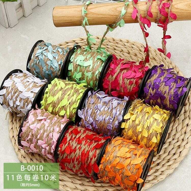 Colorful twine leaves Ropes leafy cane diy diy woven materials wax rope decorative leaves wrapped vase thumbnail