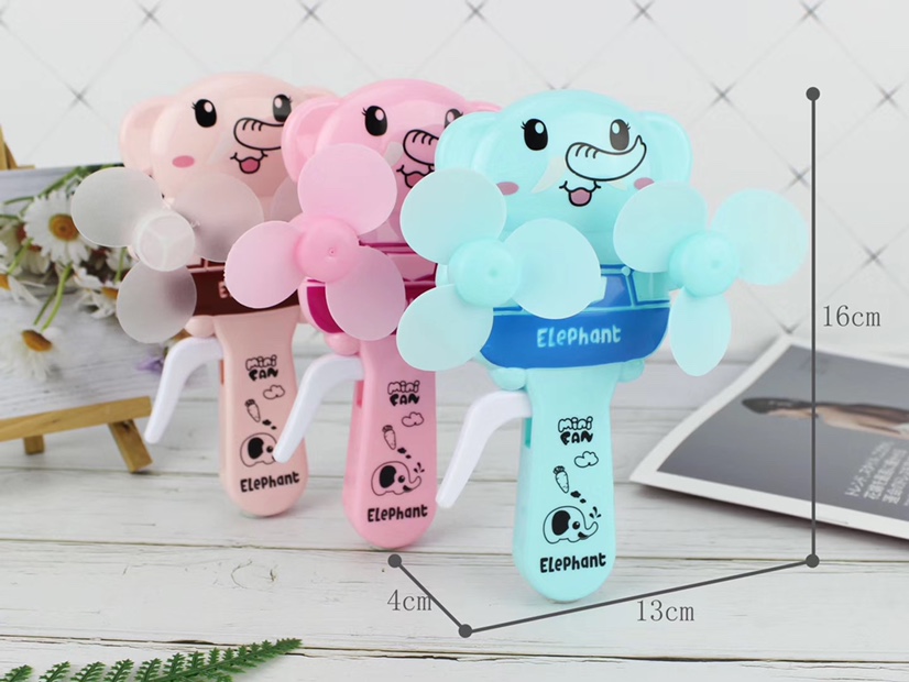 The hot-selling Little Elephant small double-head hand pressure fan and the handheld mini hand pressure small fan are selling well at the street stall Item Picture