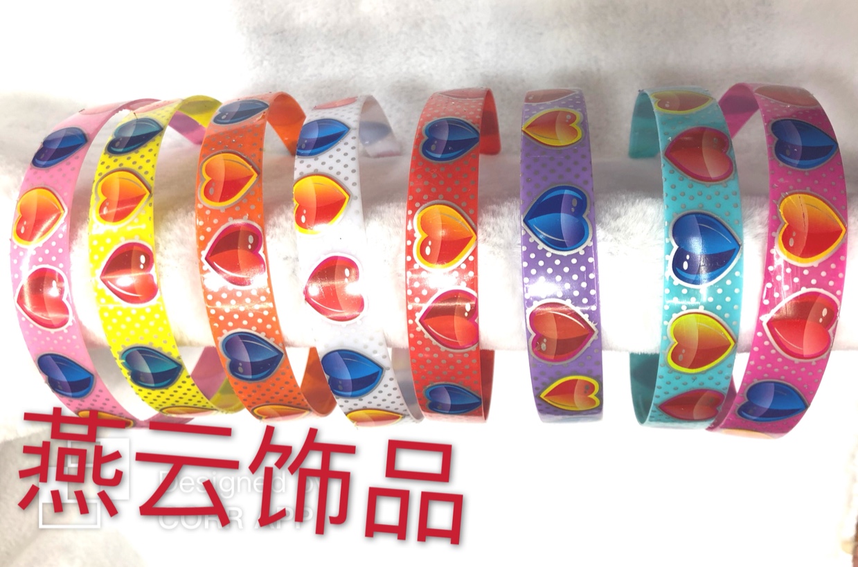 韩版百搭时尚印花爱心小女孩款，1件可混色混款白底实物图