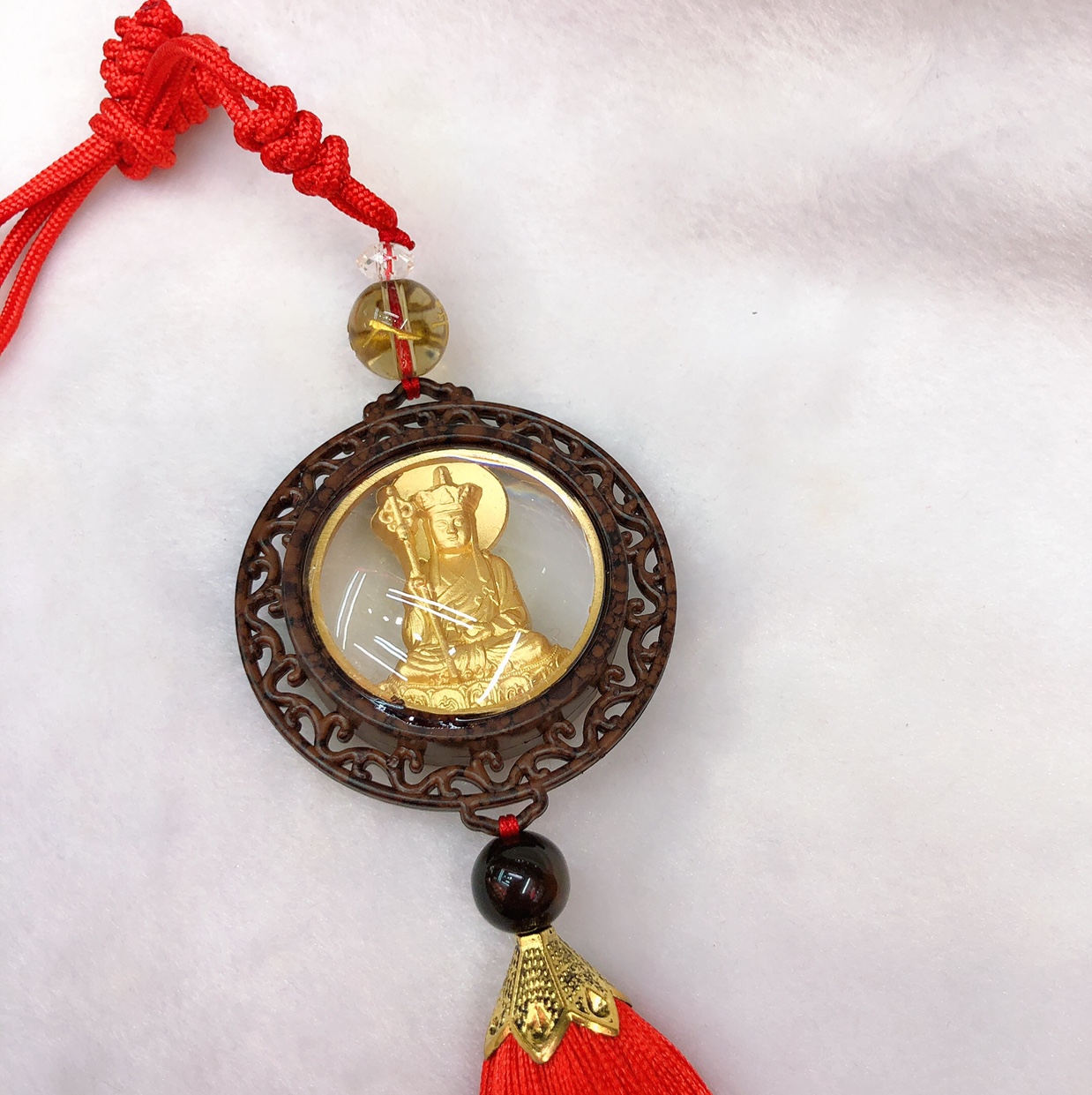 手绳创意花边合金汽车后视镜地藏车载。