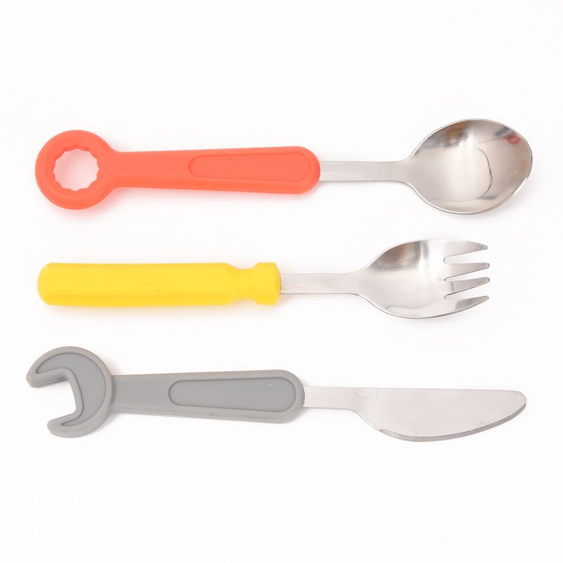 工具刀叉勺三件套 扳手螺丝刀造型餐具 创意工具造型餐具详情图5