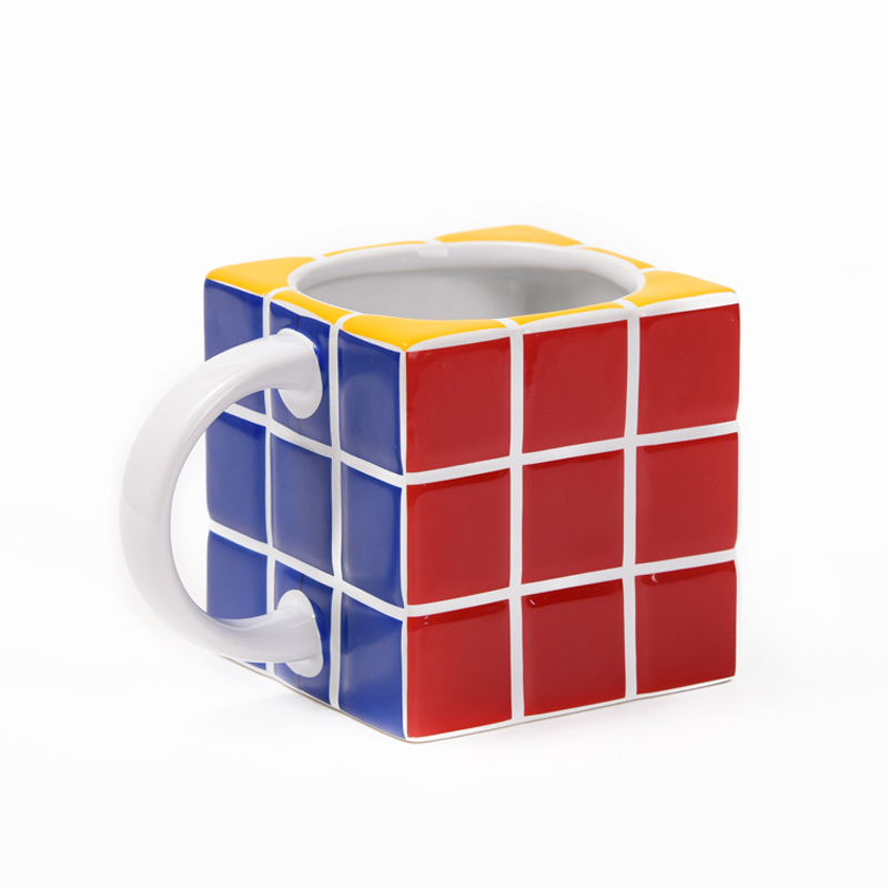 3D Tetris Mug Creative Rubik's Cube Shape Ceramic Cup Rubik's Cube Shape Bone China Square Cup details Picture