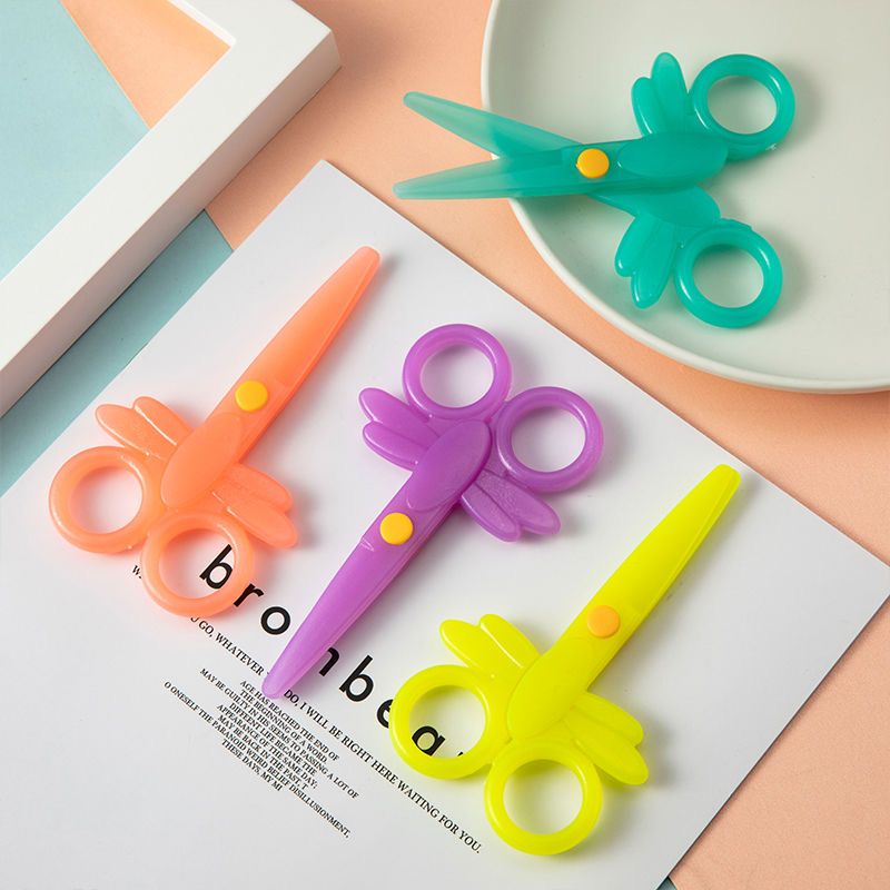 塑料剪刀  儿童剪刀 紫荆花学生剪刀  不伤手A01T学生剪刀图