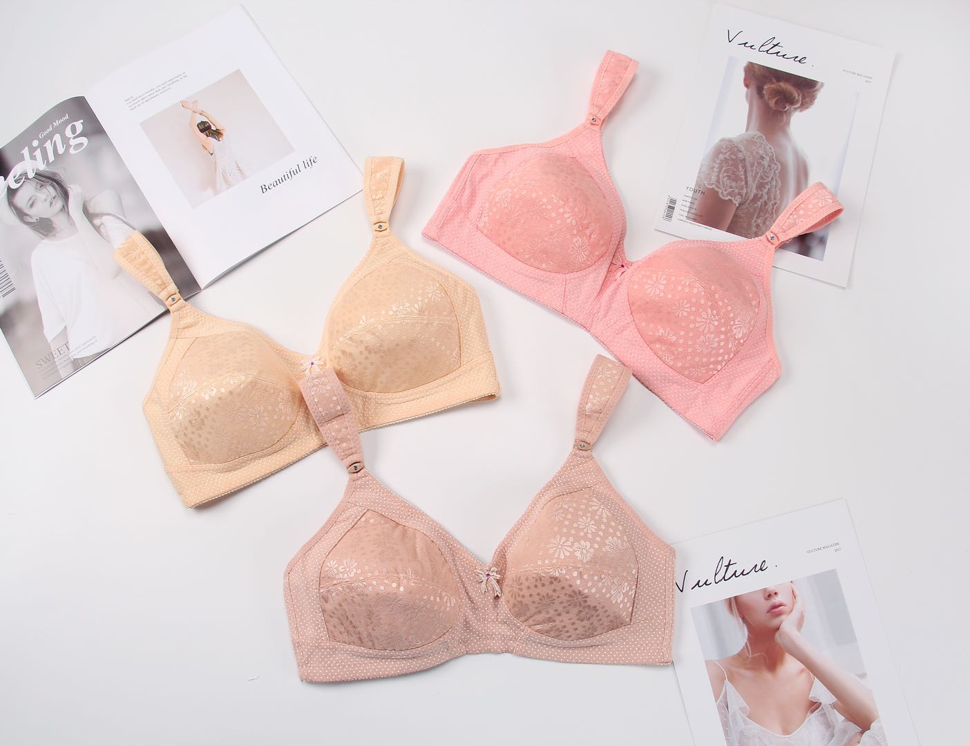 Meilefin 559# Middle-Aged And Elderly Mother Vest Bra No Trace No Underwire Comfortable Underwear details Picture