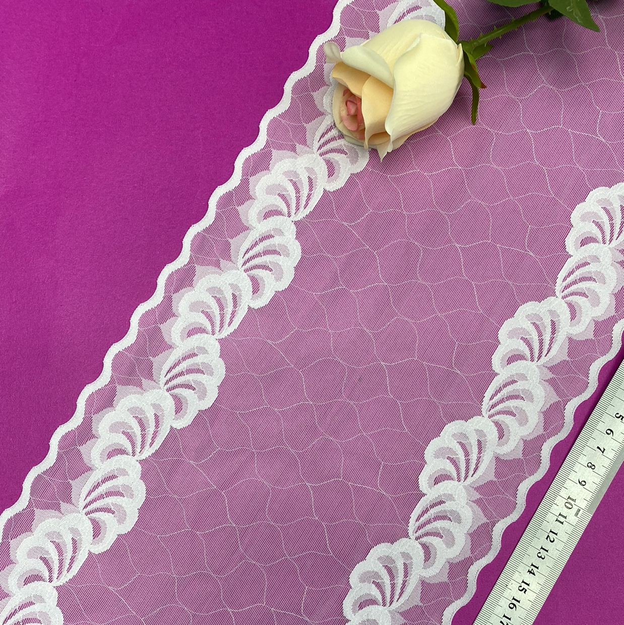 Z0090 (width 23CM) Lace trim, elastic lace, non-elastic lace, eyelash lace, lace fabric, clothing accessories, new style lace Specification image