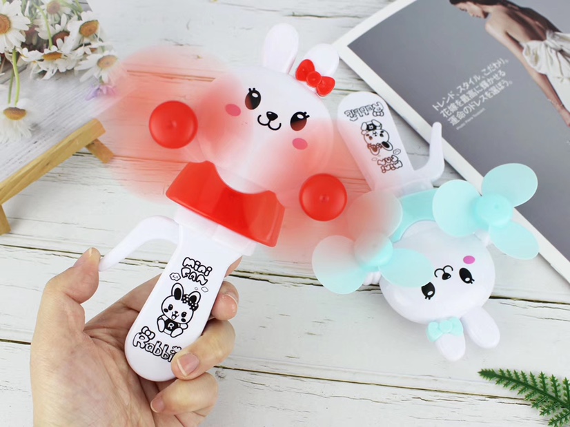 Hot-selling small-sized rabbit double-head hand pressure fans and handheld mini hand pressure fans are selling well at street stalls undefined