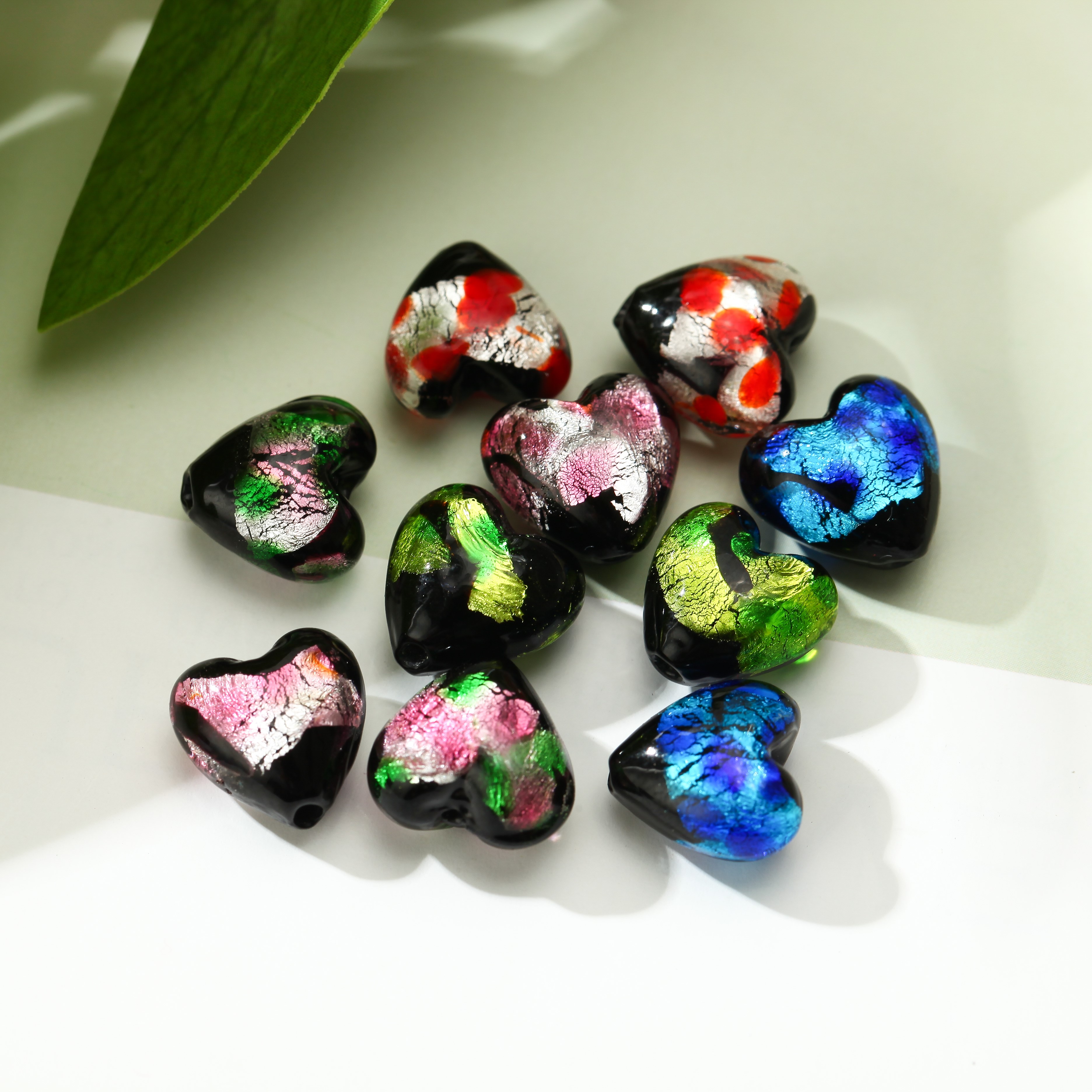 Lámina de color de corazón ojal 10/12MM corazón de melocotón estilo japonés puntos de color ojal perlas soltadas DIY accesorios detail image 3
