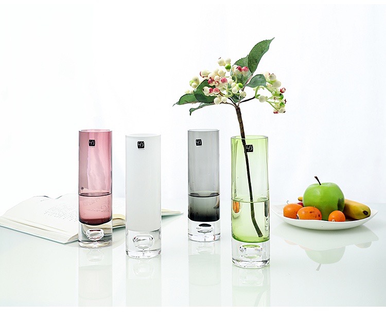 Modern and simple straight-bottomed bubble transparent glass vases, thickened flower arrangements, hydroponic flower vases, decorative table ornaments, factory direct sales and wholesale Application Scenario