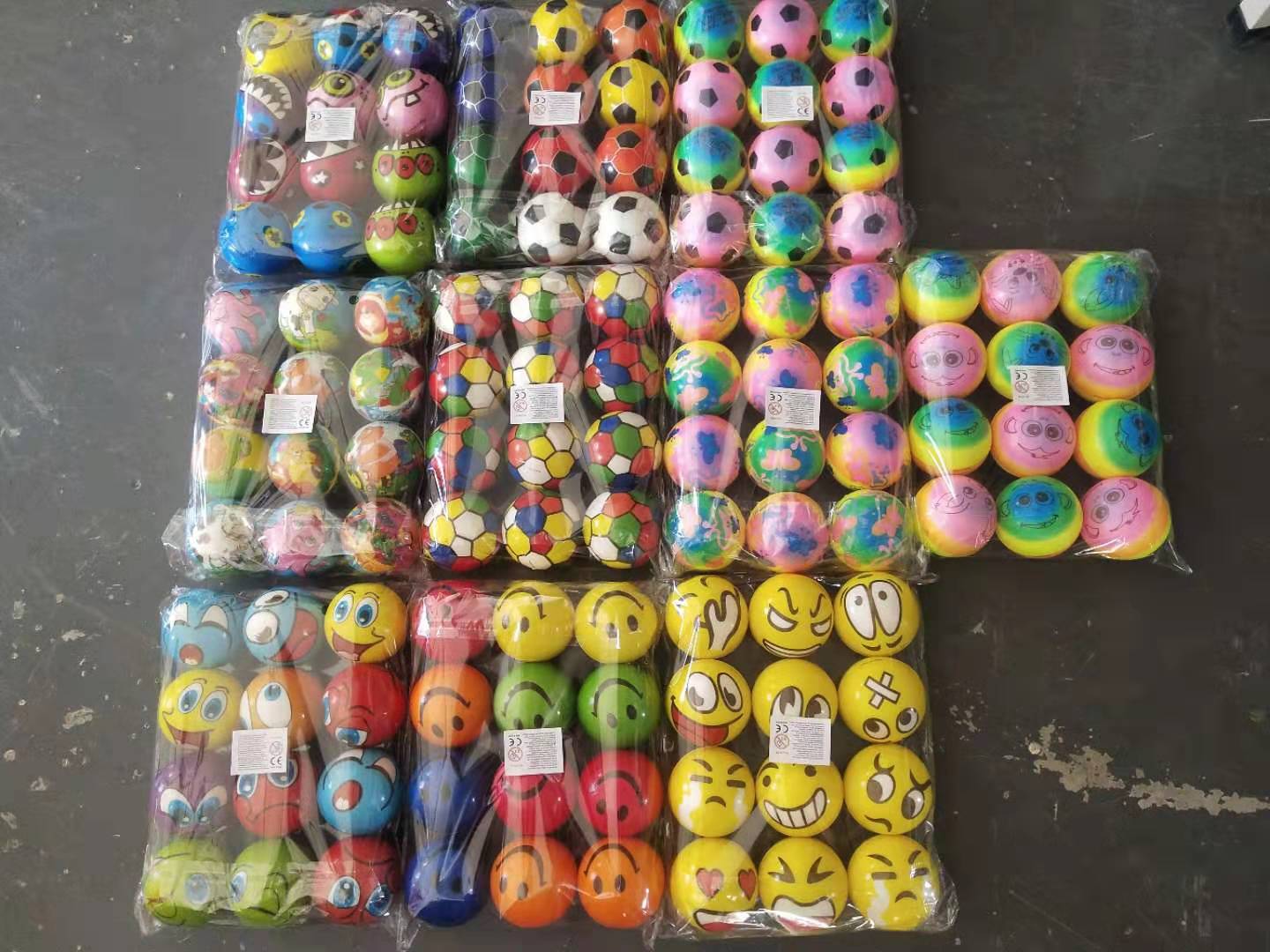 厂家定做76mmPU发泡笑脸球儿童减压发泄压力球PU弹力球实心海绵球卡通图案混 西瓜 足球详情图8