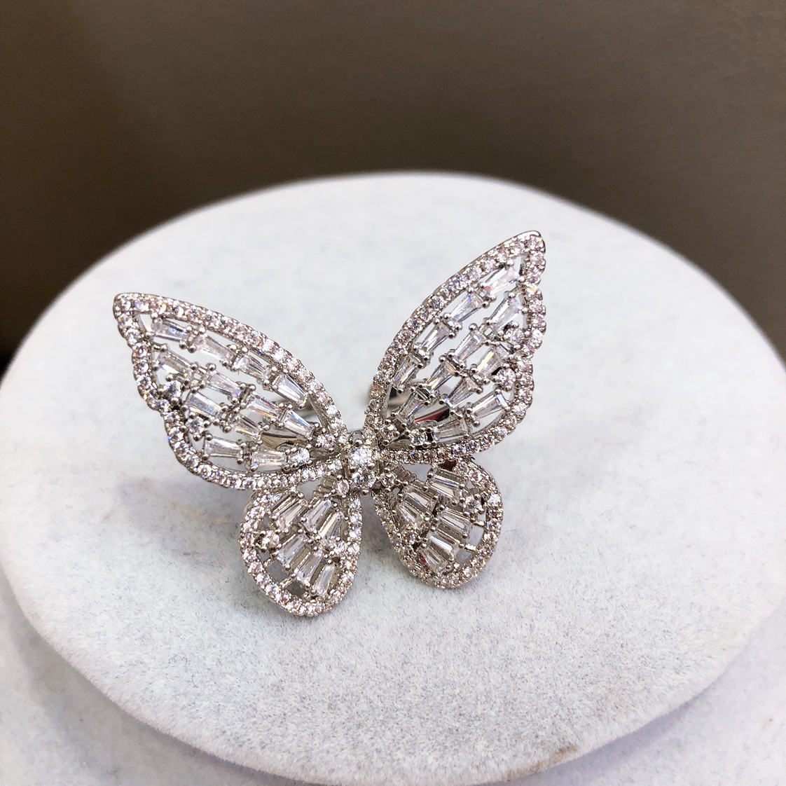 Exotic Big Butterfly Zircon Ring