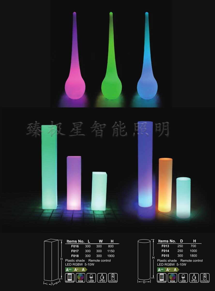 Led light drop floor lamp outdoor bar club decorative lights landscape lights rolling plastic garden lights