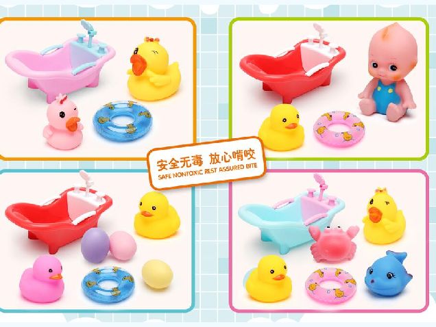 浴池配搪塑动物4款混