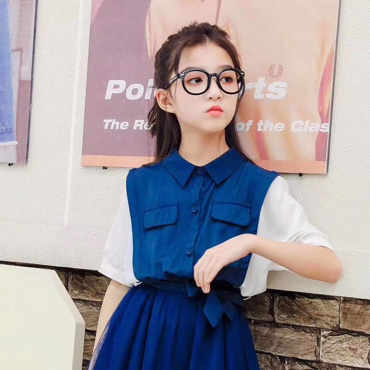 Summer fashion Korean version of the school wind big children dress thumbnail