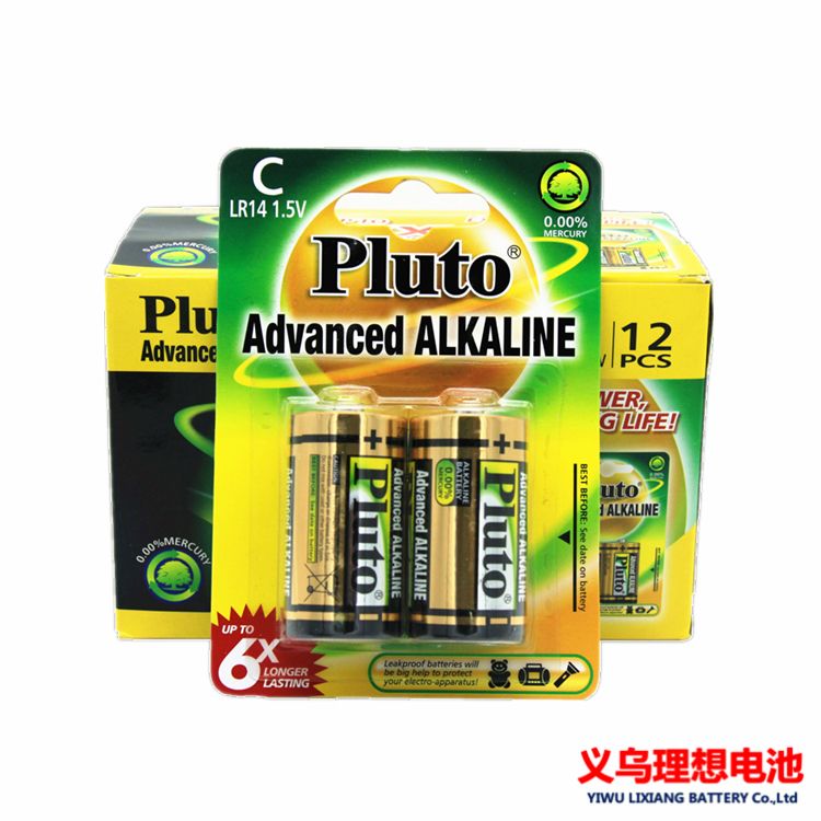 PLUTO 碱性电池1.5V 2B电池LR14 2号C型二号干电池批发 门铃