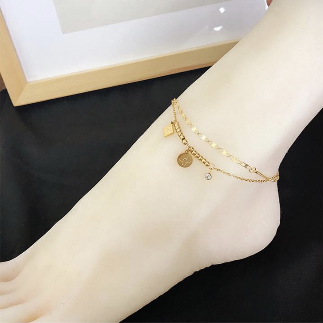 钛钢双层脚链产品图