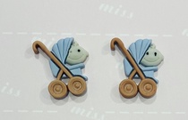 Cute baby series - cute blue baby stroller -DIY resin patch cute shoe flower, mobile phone shell accessories, buttons, hats, clothing accessories, stationery smashes, hair accessories, earrings, necklaces, bracelets, rings and other accessories