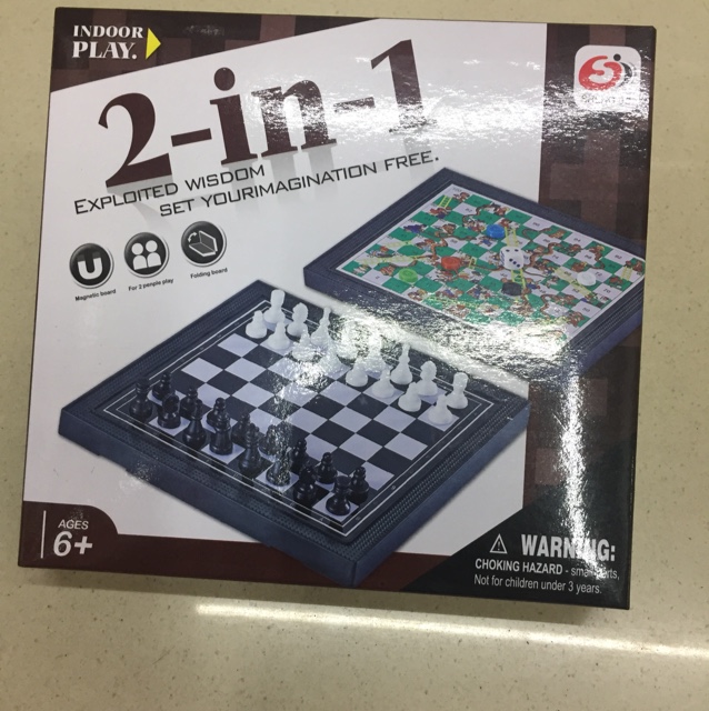 国际象棋 2合一磁性国际象棋 初学者学生成人磁性套装折叠棋盘