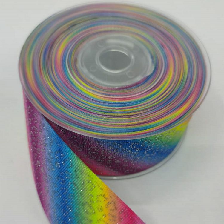 Webbing Ribbon Polyester Ribline Belt Heat Transfer Sprinkle Gold Silver Powder Manufacturers Direct Webbing Custom Spot Wholesale Specification drawing