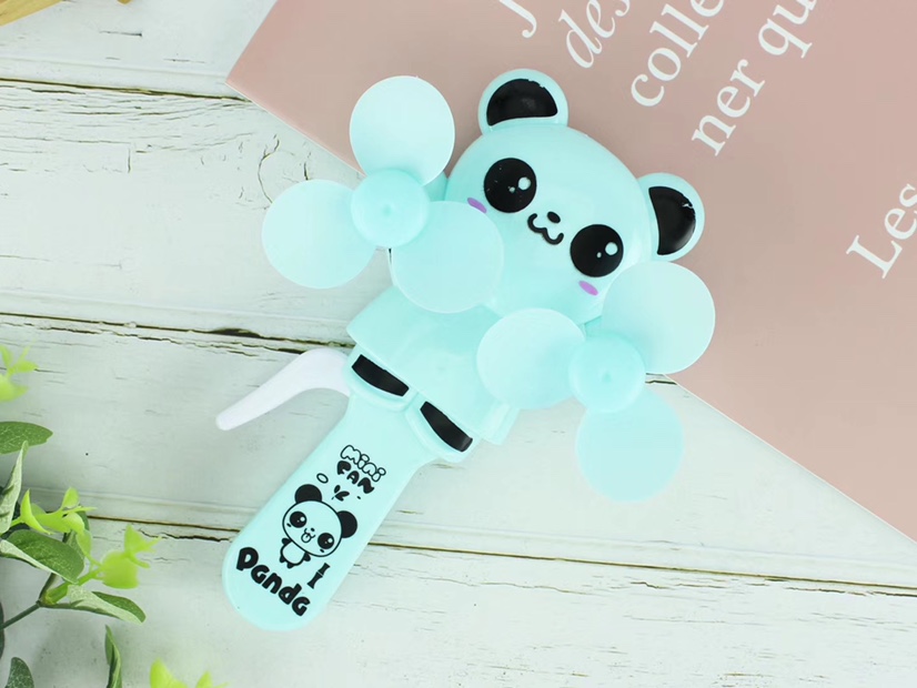 Hot-selling small-sized panda double-head hand pressure fans are selling well at street stalls undefined