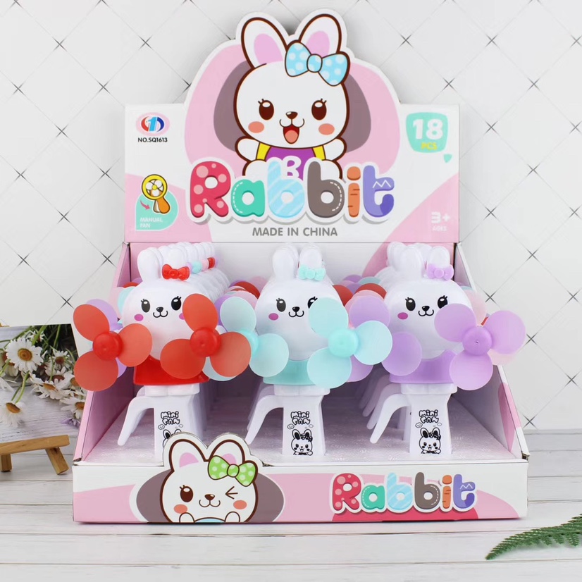 Hot-selling small-sized rabbit double-head hand pressure fans and handheld mini hand pressure fans are selling well at street stalls