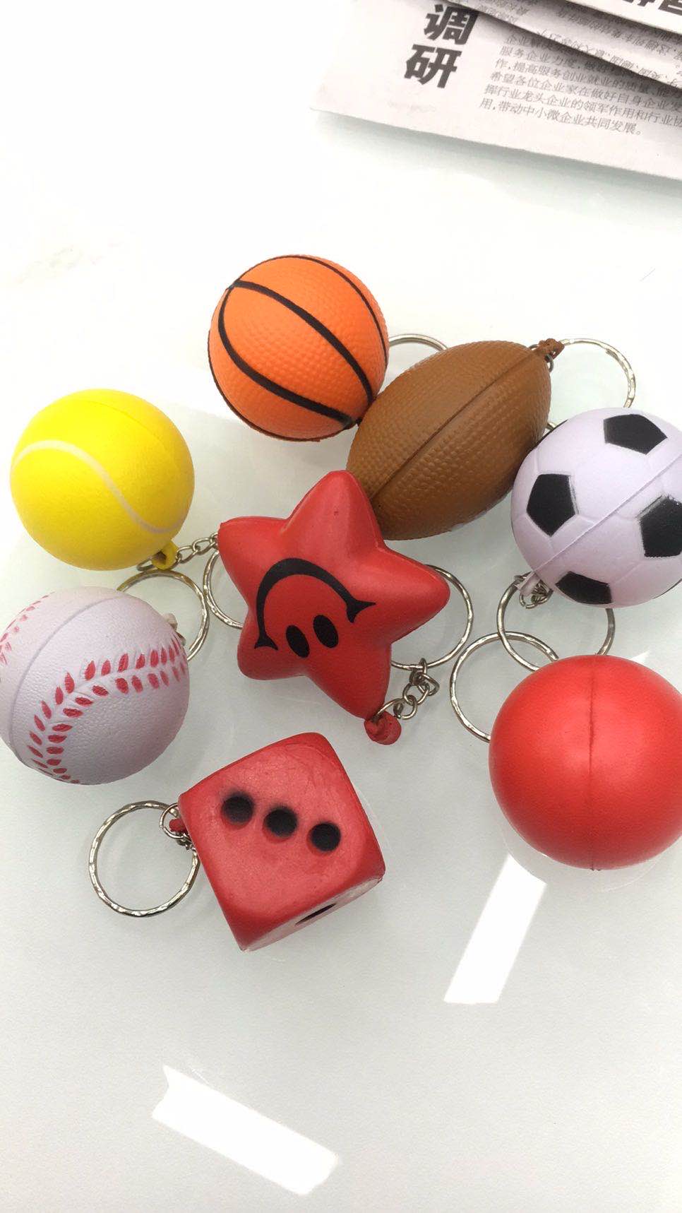 钥匙扣PU爱心球 各种形状不一样的可混批