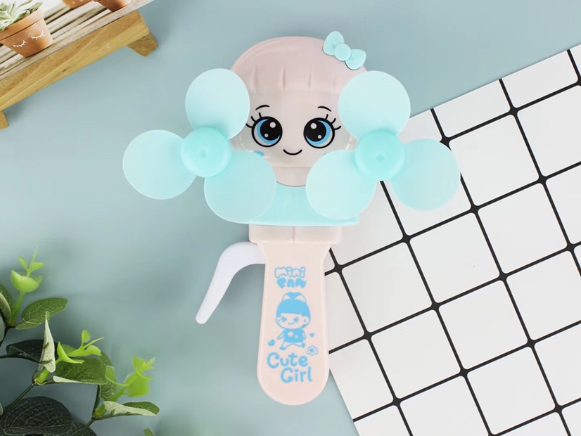 Hot-selling small-sized double-headed cute girl double-headed hand pressure fan, hand-held hand pressure fan is selling well at the street stall undefined