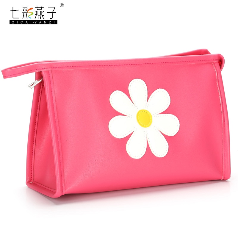 太阳花公文包优质pu防水化妆包化妆袋洗漱包手拿包