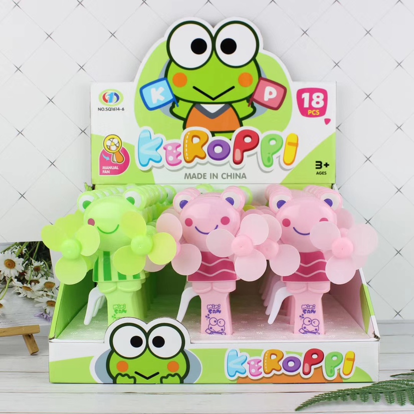Hot-selling small frog double-head hand-pressed mini fans and handheld mini fans are selling well at street stalls details Picture