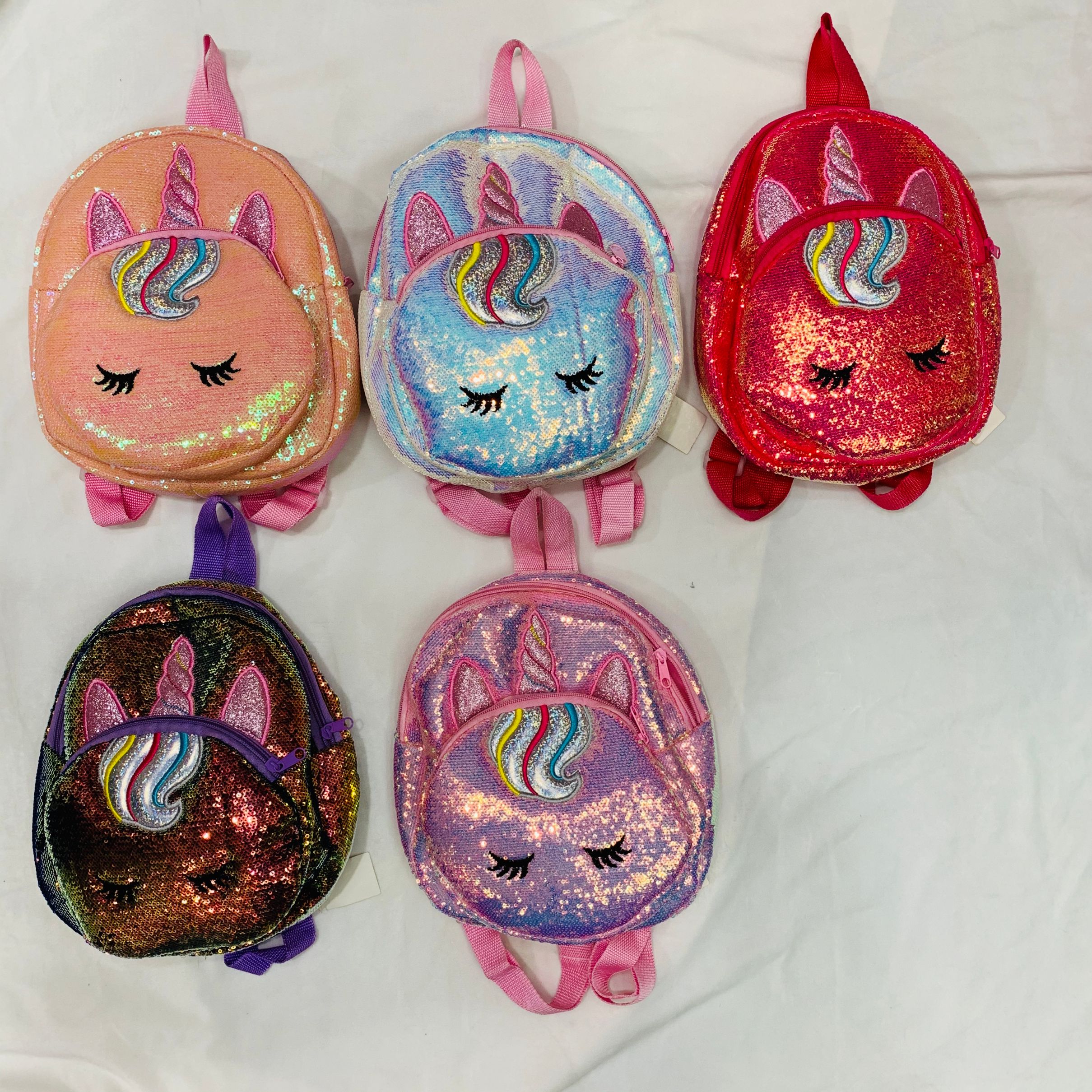 2020新款儿童卡通可爱亮片独角兽双肩包 双拉书包小学生