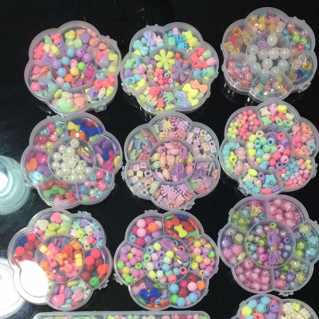 Plum blossom box beads, children's beads, educational beads
