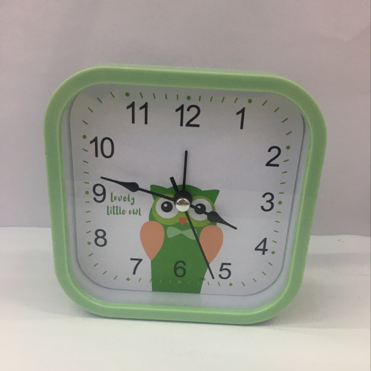 Factory direct sales of cartoon animal picture clocks, children's bedside small alarm clocks, square details Picture