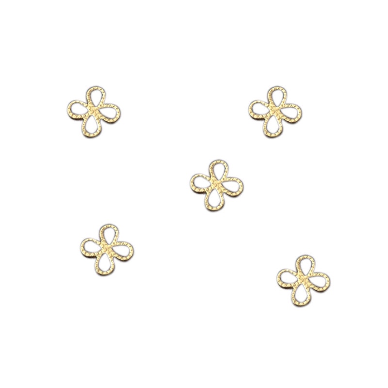 Ancient-style diy four-leaf clover piece pure copper color retention 8mm hanging head accessory connection piece