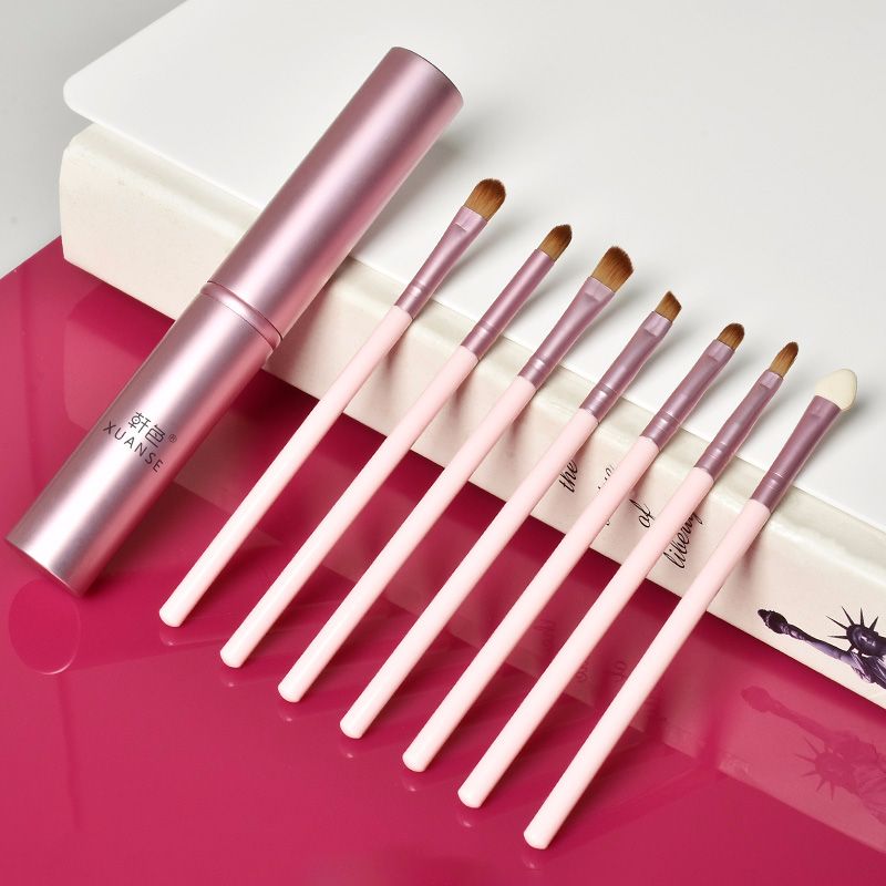 铝管7支化妆套刷 便携款 质量保证 粉色款 可OEM 厂家直销