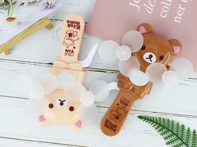 The hot-selling small-sized bear baby double-head hand-pressed fan and handheld mini fan are selling well at the street stall Item Picture