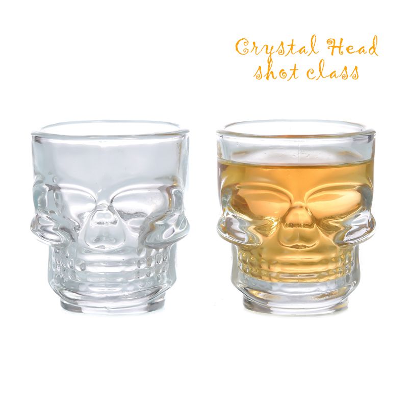 骷髅杯套装（四只装） Crystal Head Shot Glass威士忌骷髅杯套装白底实物图
