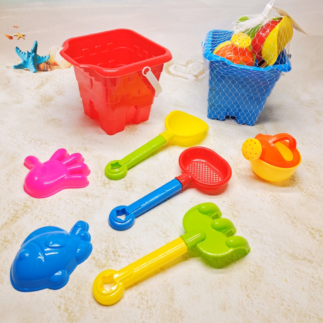 Beach toy set splashing water sand dredging boys girls children's Casings tools shovels buckets hourglass baby playing with sand 688-67